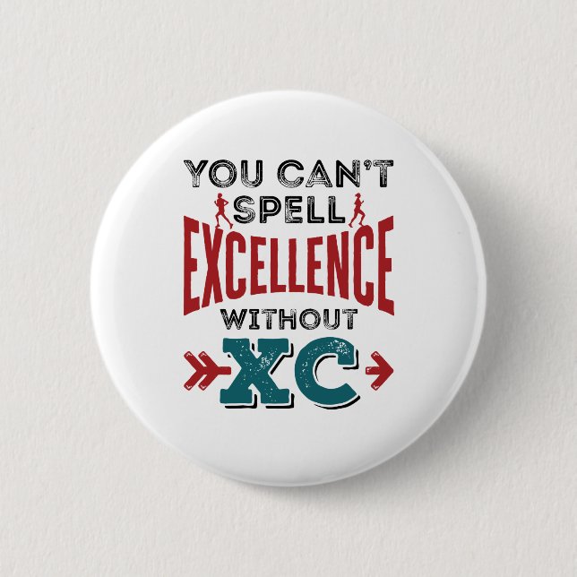 Cross Country Running Funny Excellence XC 6 Cm Round Badge (Front)