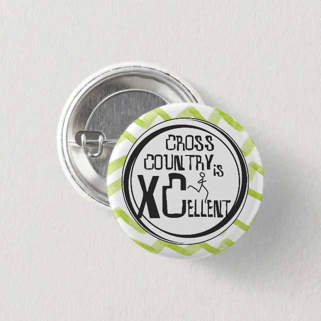 Cross Country Running is XCellent © 3 Cm Round Badge (Front & Back)