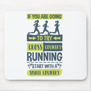 Cross Country Running Joke Small Country Mouse Mat
