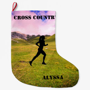Cross Country Running Large Christmas Stocking