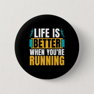 Cross Country Running Life Is Better When Athletic 6 Cm Round Badge