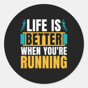 Cross Country Running Life Is Better When Athletic Classic Round Sticker