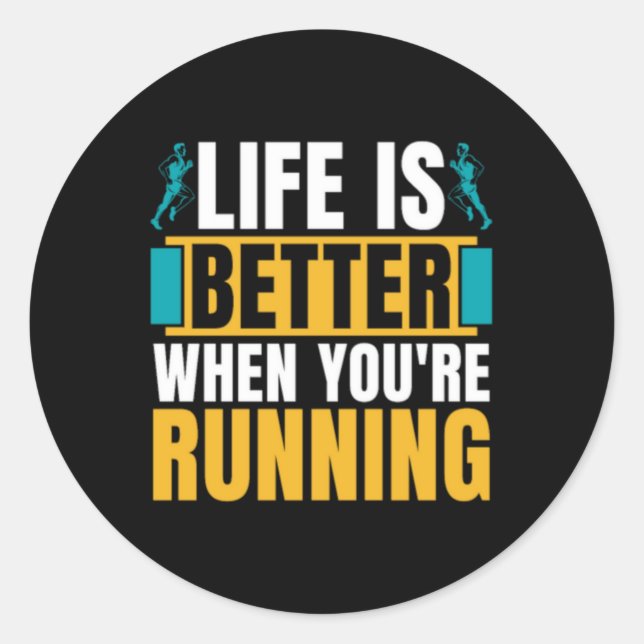 Cross Country Running Life Is Better When Athletic Classic Round Sticker (Front)