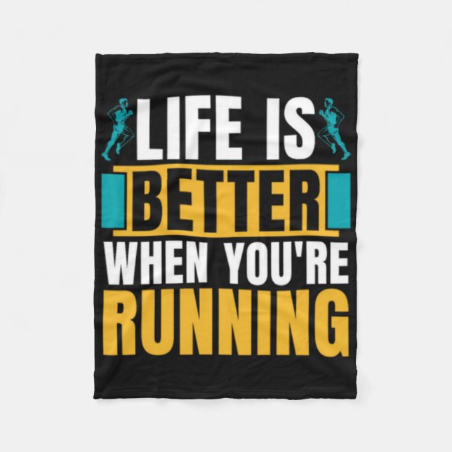 Cross Country Running Life Is Better When Athletic Fleece Blanket (Front)