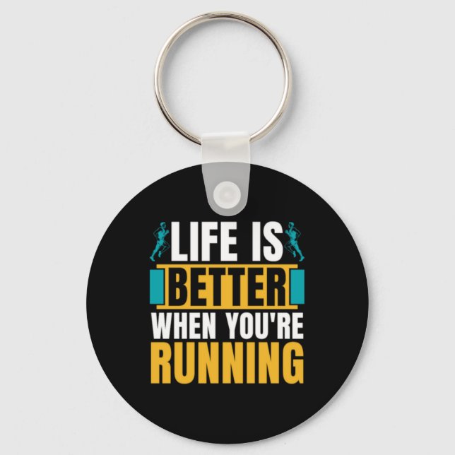 Cross Country Running Life Is Better When Athletic Key Ring (Front)