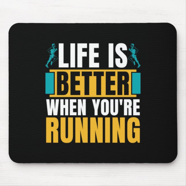 Cross Country Running Life Is Better When Athletic Mouse Mat (Front)