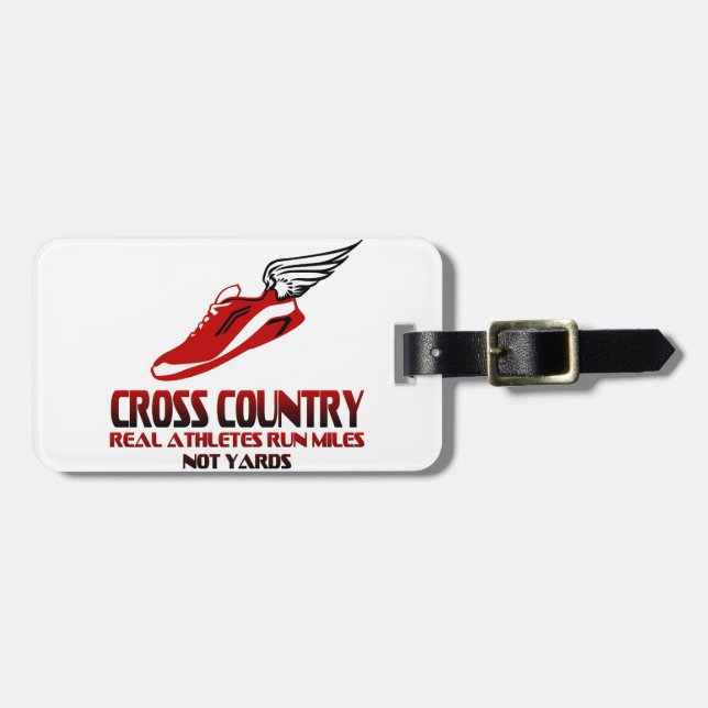 Cross Country Running Luggage Tag (Front Horizontal)