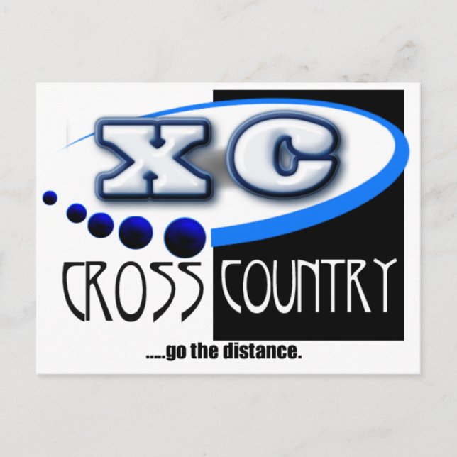 CROSS COUNTRY RUNNING MOTTO - GO THE DISTANCE XC POSTCARD (Front)
