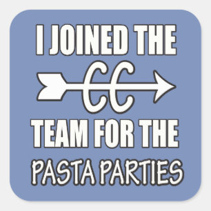 Cross Country Running Pasta Party Stickers Gift