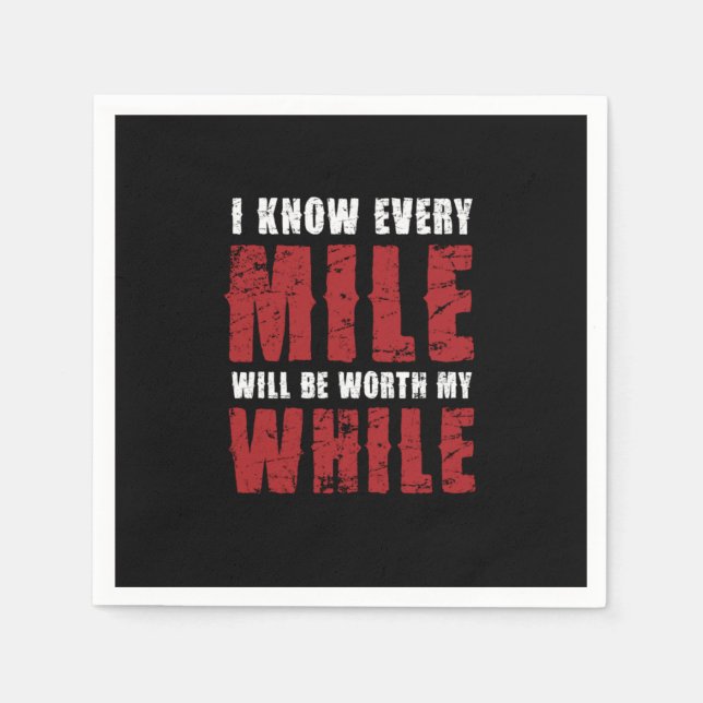 Cross Country Running Runner Typography Every Mile Napkin (Front)