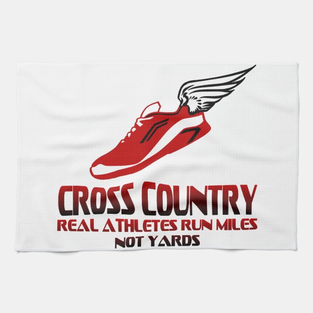 Cross Country Running Tea Towel (Horizontal)
