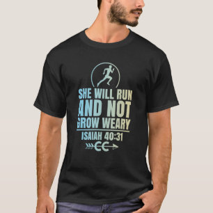 Cross Country Running Women Bible Verse Christian T-Shirt