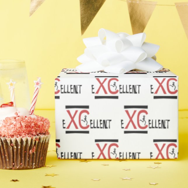 Cross Country Running XC eXCellent Wrapping Paper (Birthday Party)