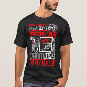 Cross Country Senior 2024 Runner School Colour Red T-Shirt