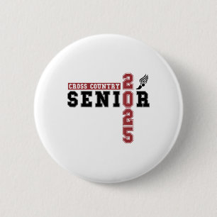 Cross Country Senior Night Senior 2025 Graduation 6 Cm Round Badge