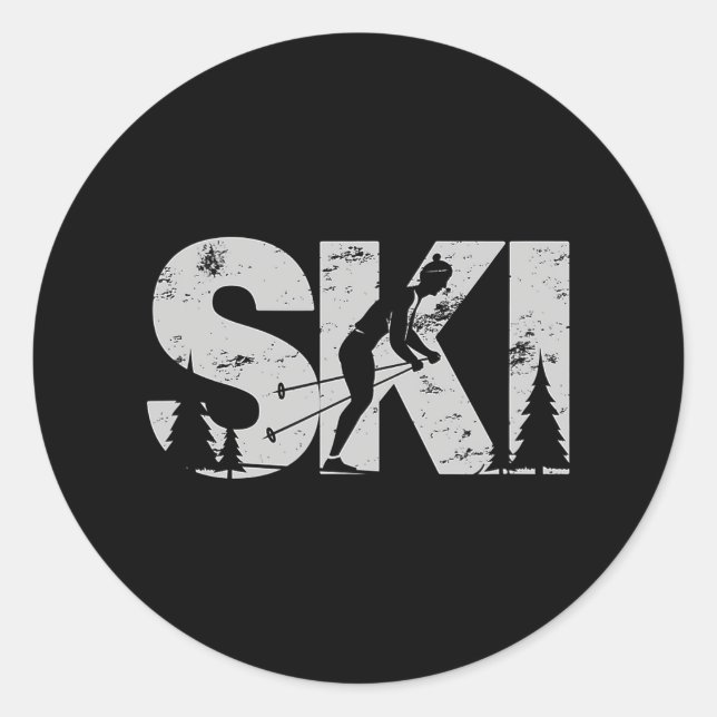 Cross Country Ski Cool Skiing Nordic Skier Women Classic Round Sticker (Front)