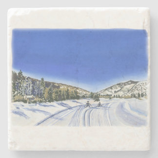 cross country ski scene on a coaster