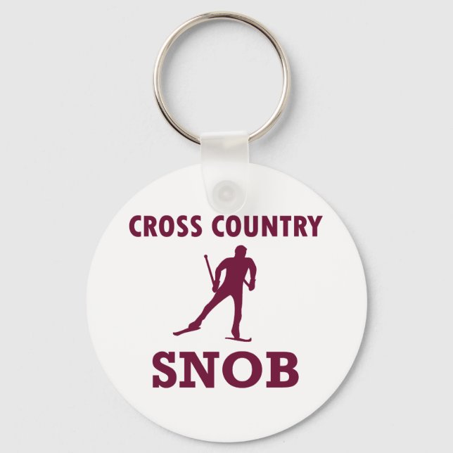 Cross Country Ski Snob Key Ring (Front)