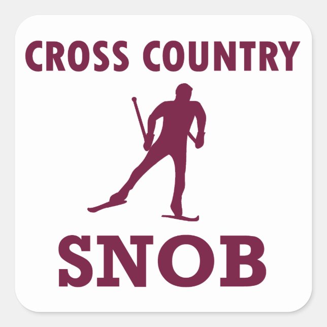 Cross Country Ski Snob Square Sticker (Front)