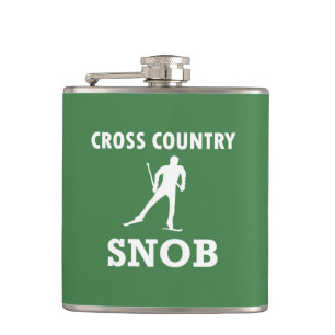 Cross Country Ski Snob (White Logo) Hip Flask