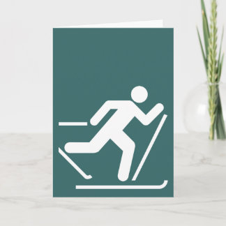 Cross Country Ski Symbol Card