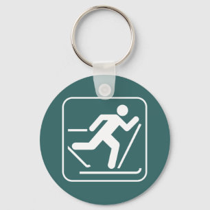 Cross Country Ski Symbol Keychain