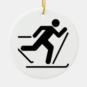 Cross Country Ski Symbol Ornament