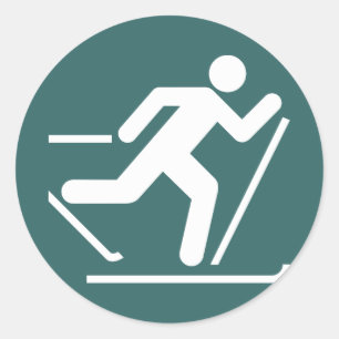 Cross Country Ski Symbol Sticker
