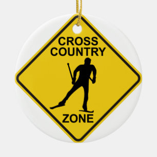 Cross Country Ski Zone Ceramic Tree Decoration