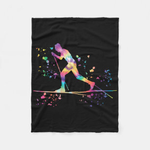 Cross Country Skier Nordic Xc Skiing _10 Fleece Blanket
