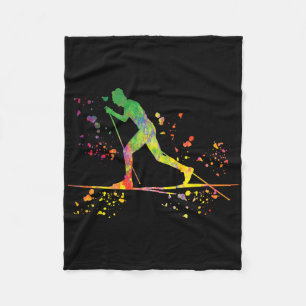 Cross Country Skier Nordic Xc Skiing _18 Fleece Blanket
