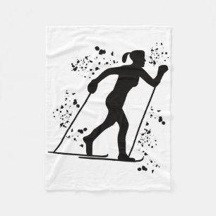 Cross Country Skier Nordic Xc Skiing _2 Fleece Blanket