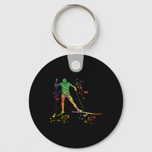Cross Country Skier Nordic Xc Skiing _3 Key Ring