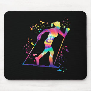 Cross country skier nordic xc skiing mouse mat