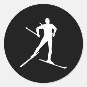 Cross Country Skiing Classic Round Sticker