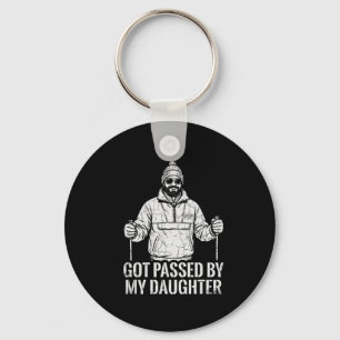 Cross Country Skiing Dad Ped By Daughter Sport Des Key Ring