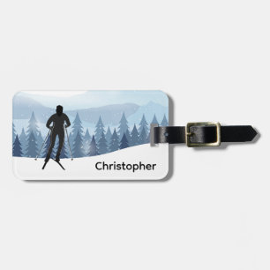 Cross Country Skiing Design Luggage Tag