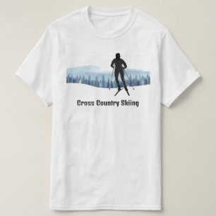 Cross Country Skiing  Design Tee Shirt T