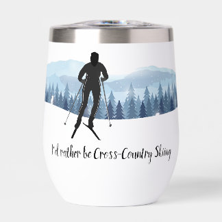 Cross Country Skiing Design Thermal Wine Tumbler