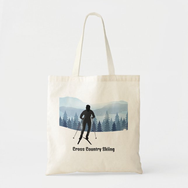 Cross Country Skiing Design Tote Bag (Front)