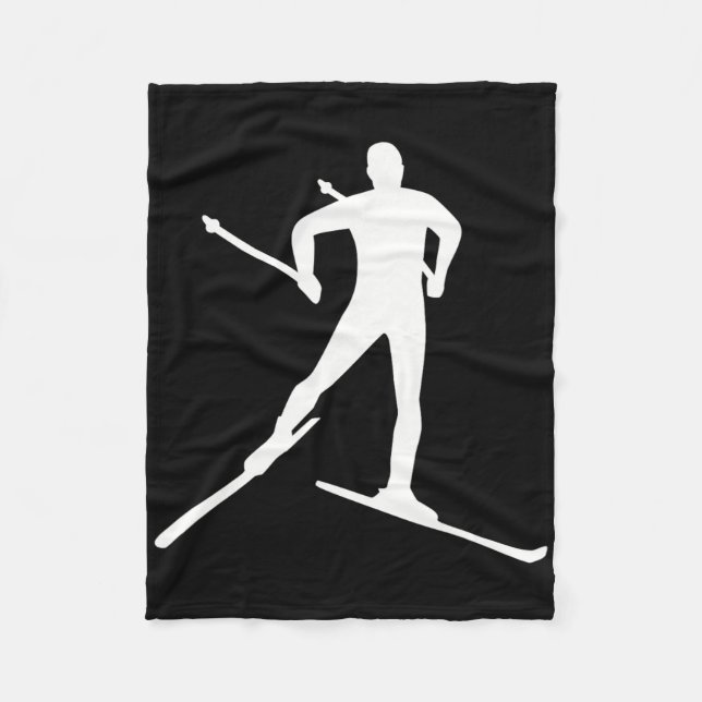 Cross Country Skiing  Fleece Blanket (Front)