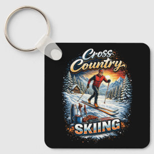 Cross Country Skiing Key Ring