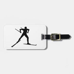 Cross country skiing luggage tag