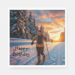 Cross Country Skiing Napkin