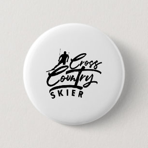 Cross Country Skiing Skier Xc Ski Winter Sports Sn 6 Cm Round Badge
