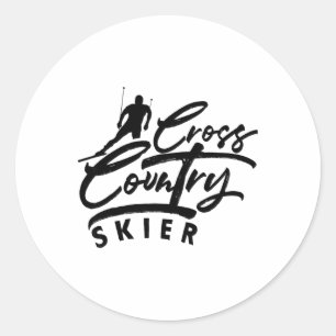 Cross Country Skiing Skier Xc Ski Winter Sports Sn Classic Round Sticker