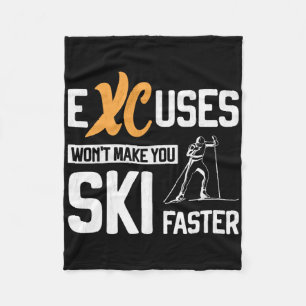 Cross Country Skiing Xc Excuses Nordic Skiing Biat Fleece Blanket