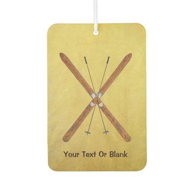 Cross-Country Skis And Poles Car Air Freshener (Front)