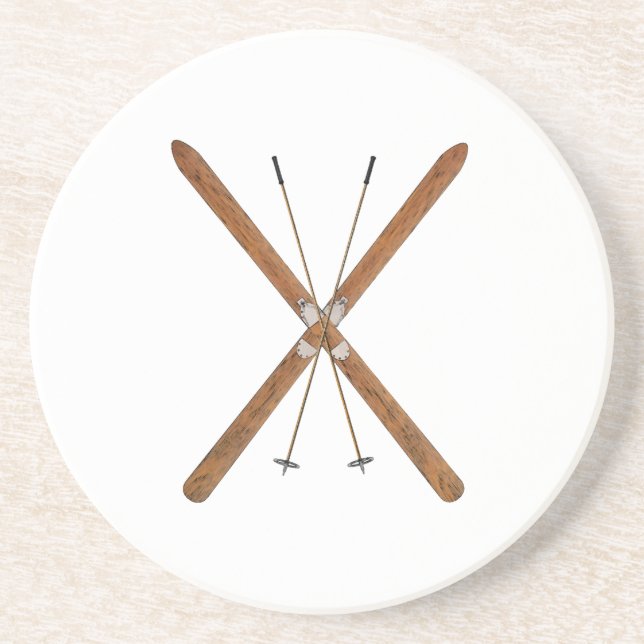 Cross-Country Skis And Poles Coaster (Front)