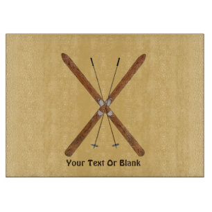 Cross-Country Skis And Poles Cutting Board
